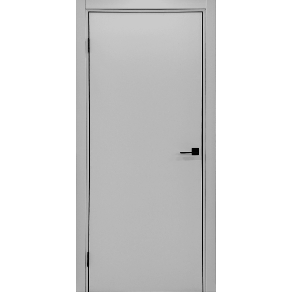 ДВЕРЬ КАПЕЛЬ КЛАССИК ПВХ ГЛАДКАЯ С АЛЮМИНИЕВОЙ КРОМКОЙ МОНОКОЛОР RAL7047 светло-серый