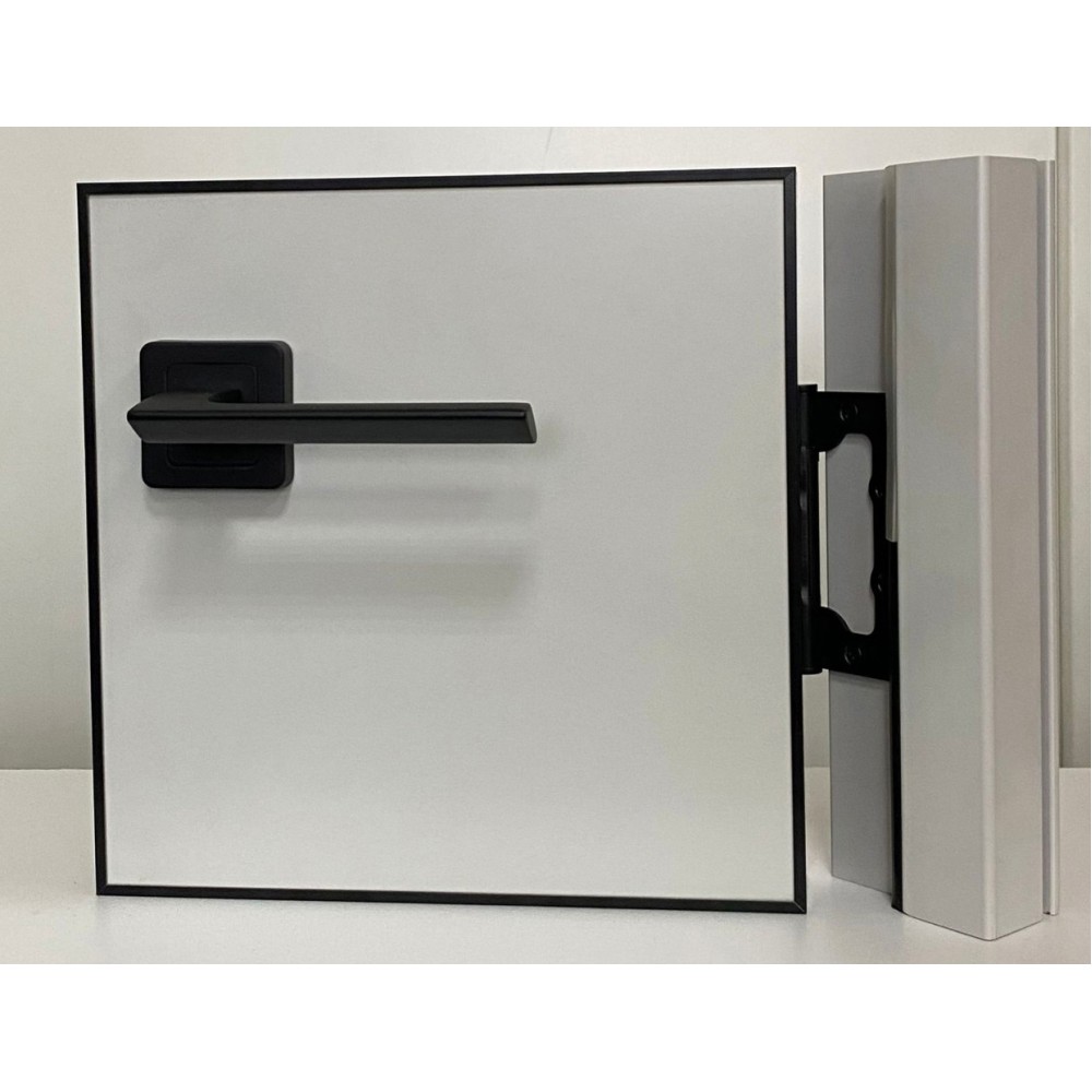 ДВЕРЬ КАПЕЛЬ КЛАССИК ПВХ ГЛАДКАЯ С АЛЮМИНИЕВОЙ КРОМКОЙ МОНОКОЛОР RAL7047 светло-серый