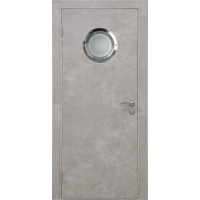 Двери Капель Classic ПВХ Бетон с иллюминатором