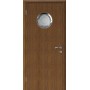 ДВЕРЬ КАПЕЛЬ КЛАССИК ПВХ ГЛАДКАЯ Орех Грецкий 3D с иллюминатором