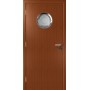 ДВЕРЬ КАПЕЛЬ КЛАССИК ПВХ ГЛАДКАЯ Орех Итальянский с иллюминатором