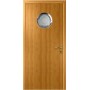 ДВЕРЬ КАПЕЛЬ КЛАССИК ПВХ ГЛАДКАЯ Орех Миланский с иллюминатором