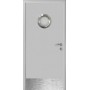 ДВЕРЬ КАПЕЛЬ КЛАССИК ПВХ ГЛАДКАЯ МОНОКОЛОР RAL7035 светло-серый с иллюминатором и отбойной пластиной