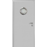 Двери Капель Classic ПВХ моноколор RAL7035 светло-серый с иллюминатором